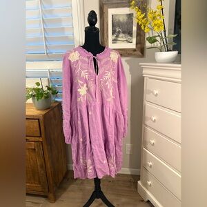 Johnny Was FRANKIE TIERED FIELD DRESS - ORCHID, XXL